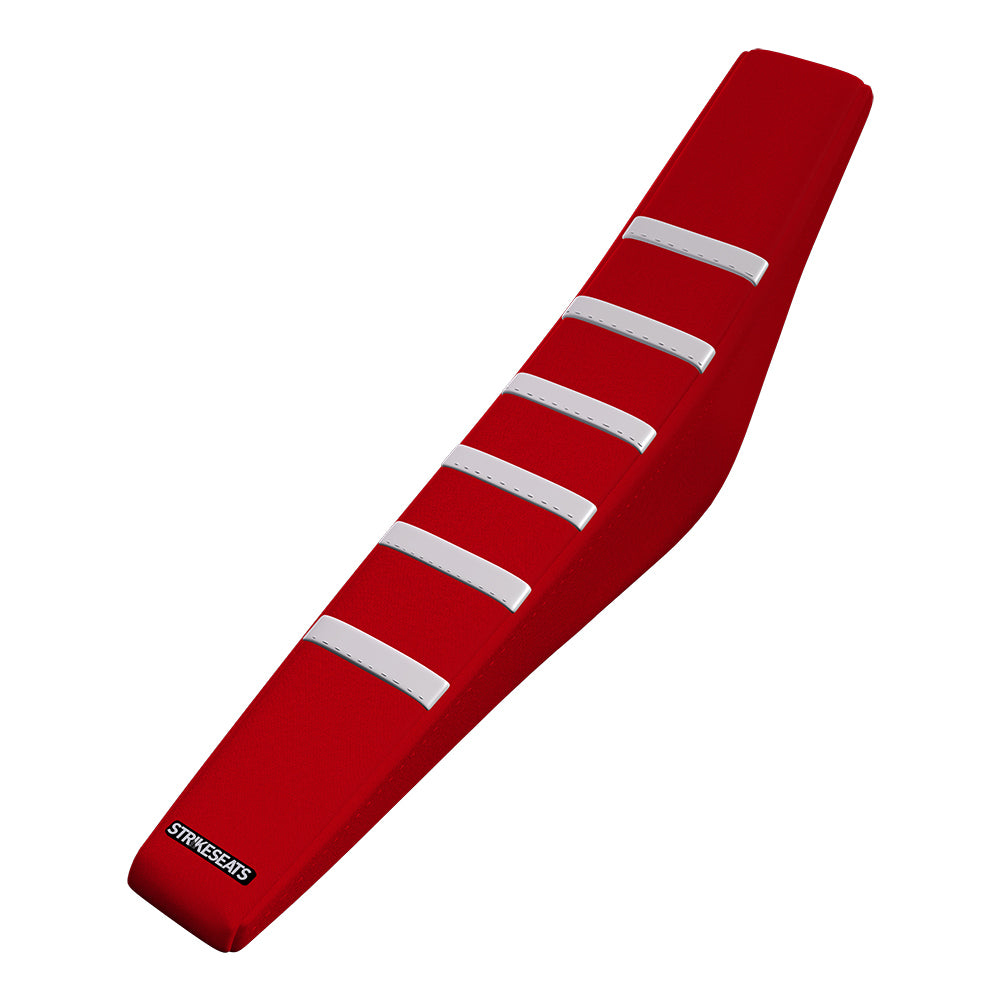 Funda de asiento acanalada con agarre para Honda CRF450 17-20/CRF250 18-21/ CRF450FX 18-23 BLANCA/ROJA/ROJA