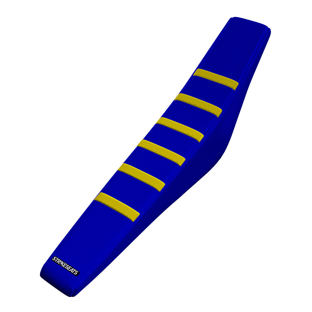 Sherco 125/250/300SE/250/300/450/500SEF 2025 YELLOW/BLUE/BLUE Gripper Ribbed Seat Cover