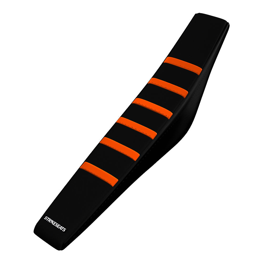 Funda de asiento acanalada con agarre para KTM SX/SXF/XC/XCF 16-18 /EXC/EXCF 17-19 NARANJA/NEGRO/NEGRO
