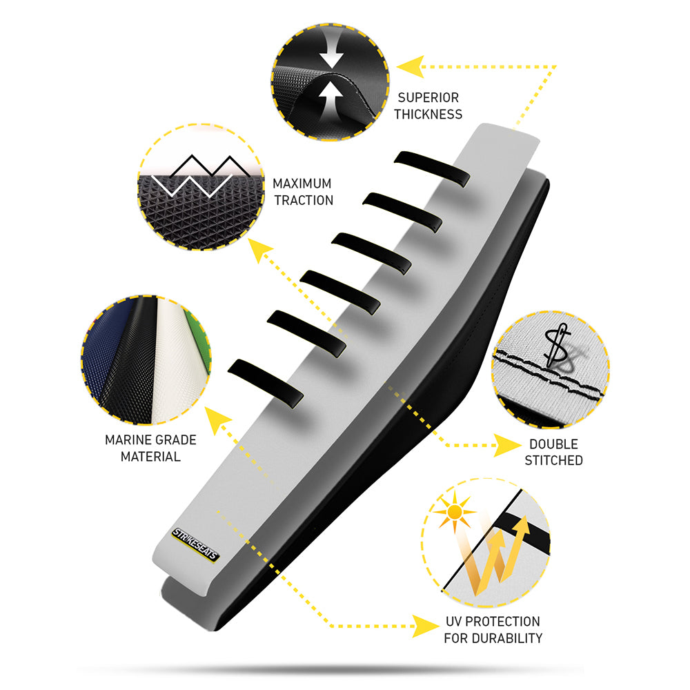 Husqvarna TC/TX 17-18 /FC 16-18 TE/FE 17-19 BLANC/NOIR/NOIR Housse de selle nervurée Gripper