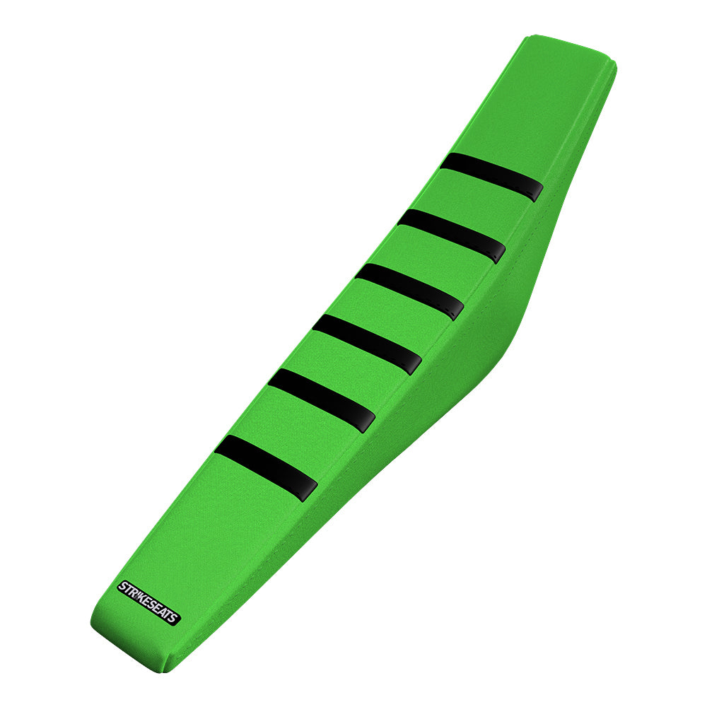 Housse de selle nervurée pour Kawasaki KX125 03-08/KX250 03-08 NOIR/VERT/VERT