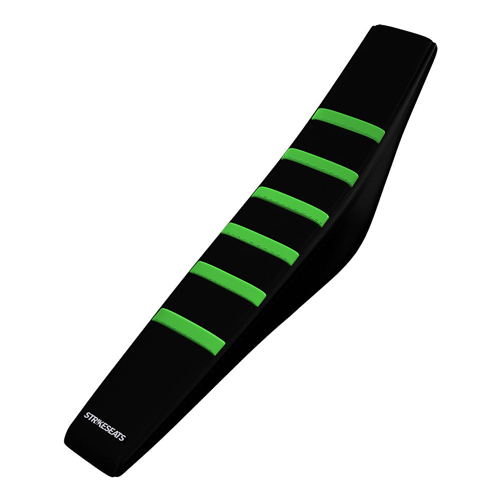 Kawasaki KLX110 02-23/KX65 00-23 VERT/NOIR/NOIR Housse de selle nervurée Gripper